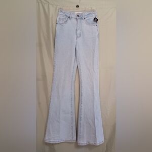 A Cotton:On Original Flare Light Blue High Waist Long Leg Denim Jeans